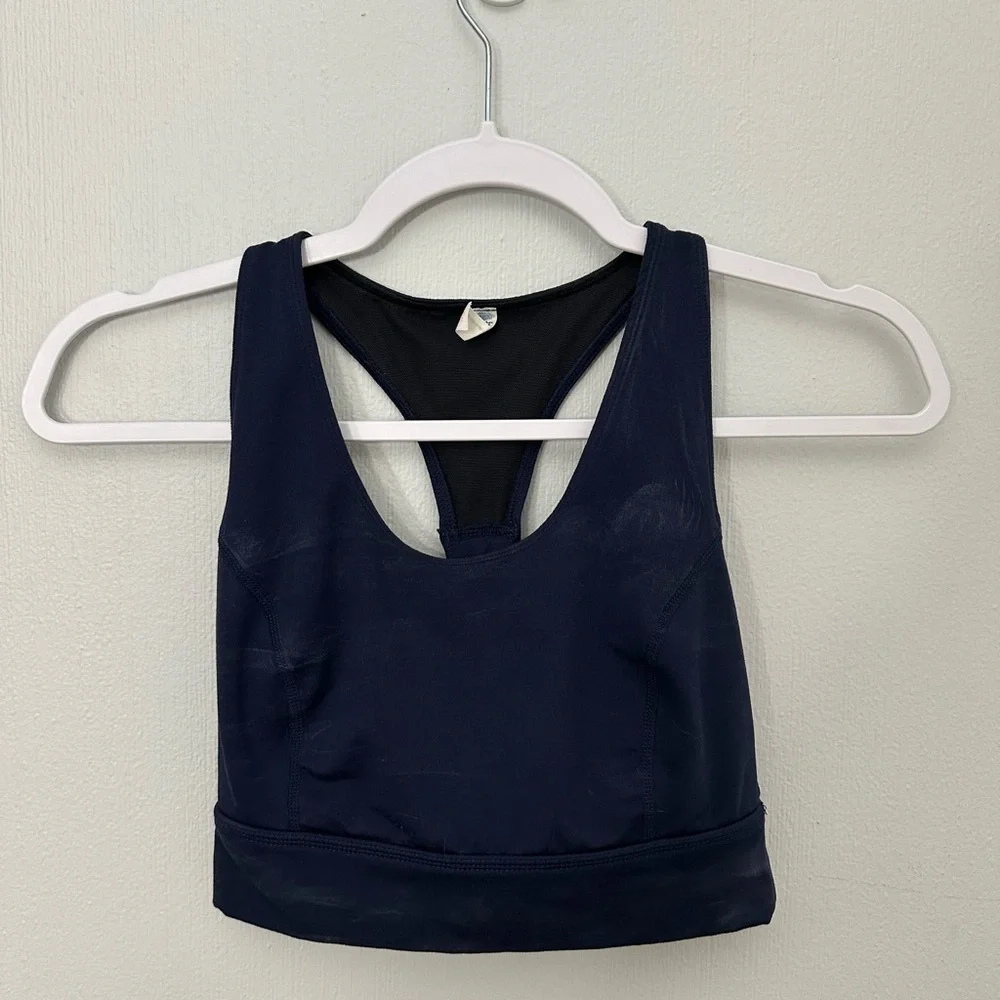 Lightning Synergy Navy Blue Medium Impact Sports Bra - Picture 2 of 4